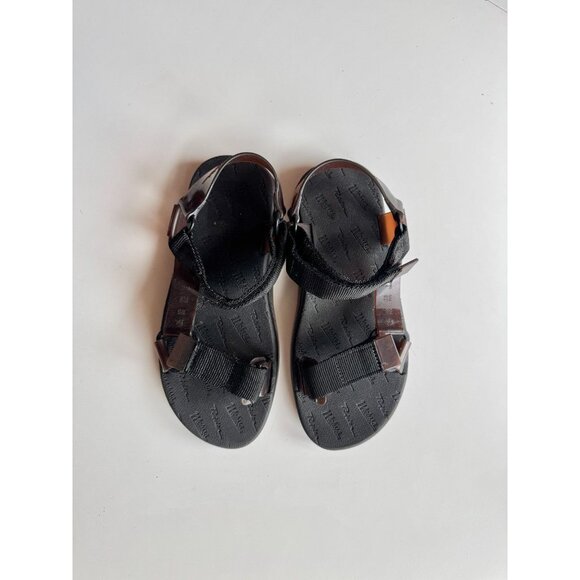 MELISSA x RIDER Papete Black Brown Rubber Webbed Dad Sandals, Size 9/38 - Picture 2 of 15